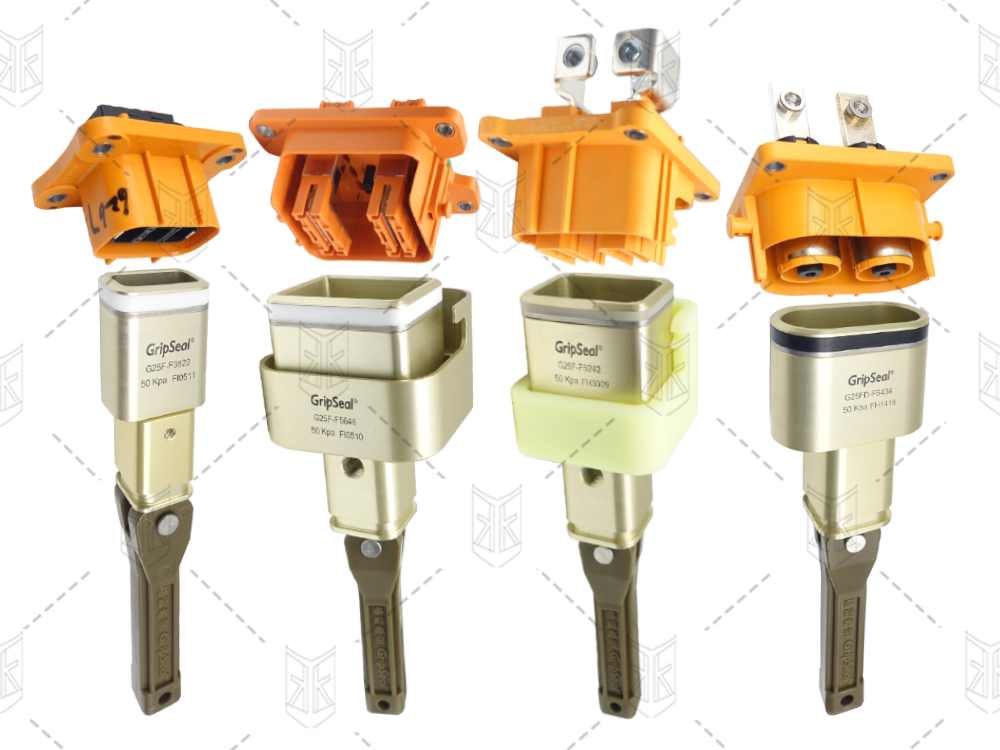 格雷希爾G25F系列密封測試接頭，用于新能源電池包電氣接插件的封堵與連接