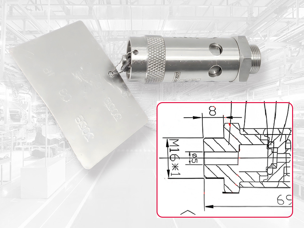 客戶寄來的空壓機(jī)彈簧全啟式安全閥樣件